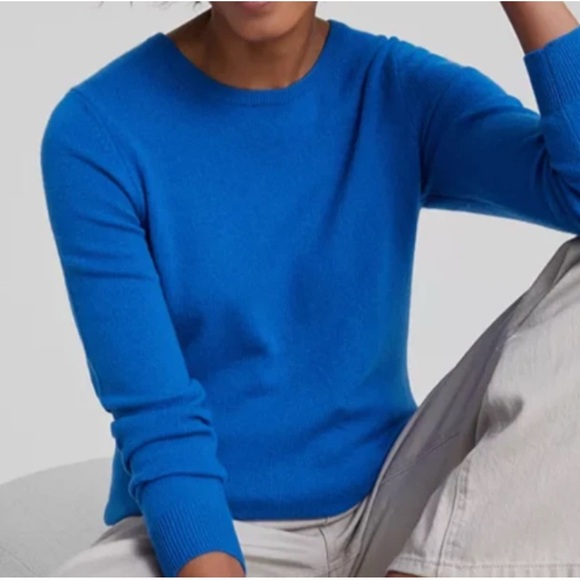 CHARTER CLUB Women's  100% Cashmere Crewneck Sweater, Royal Blue Sz Large - Picture 1 of 9